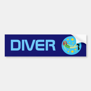 Scuba Diver Autoaufkleber