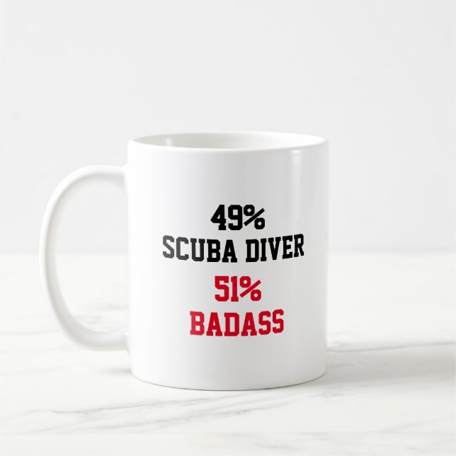 Scuba Diver Badass Kaffeetasse (Links)