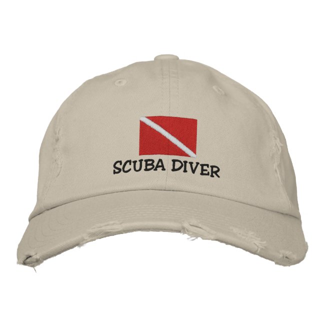 SCUBA Diver bestickte Cap Bestickte Kappe (Vorderseite)