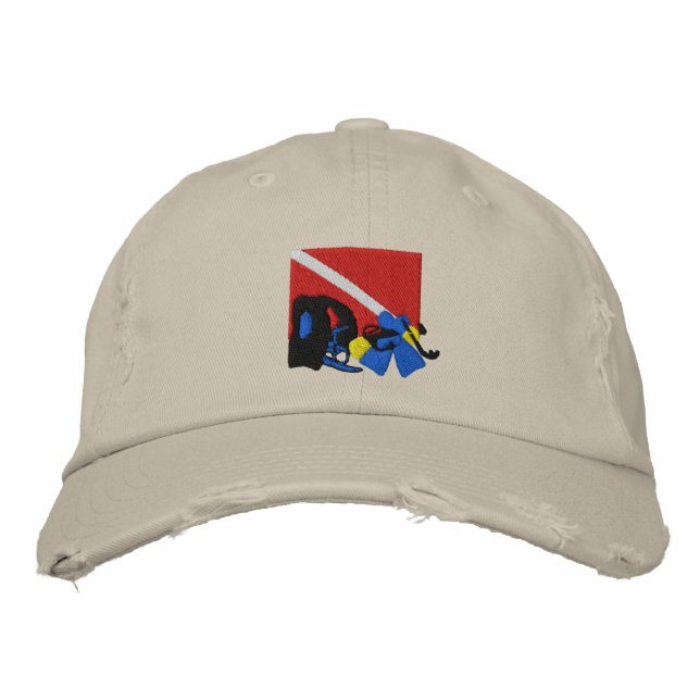 SCUBA Diver bestickte Cap Bestickte Kappe (Vorderseite)