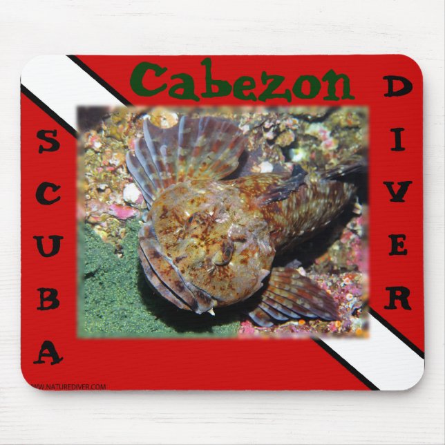 Scuba Diver Cabezon Mousepad (Vorne)