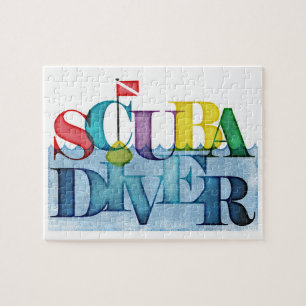 Scuba Diver Colorful Scuba Diving Puzzle
