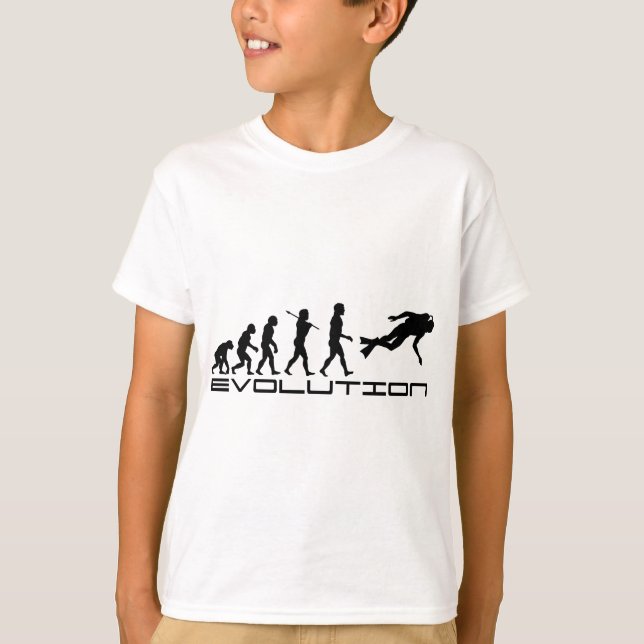 Scuba Diver Diver Water Sport Evolution Art T-Shirt (Vorderseite)