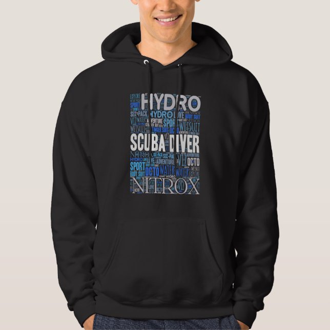 Scuba Diver Diving Terms Vocabulary Hoodie (Vorderseite)