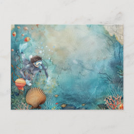 Scuba Diver Diving underwater  Postkarte