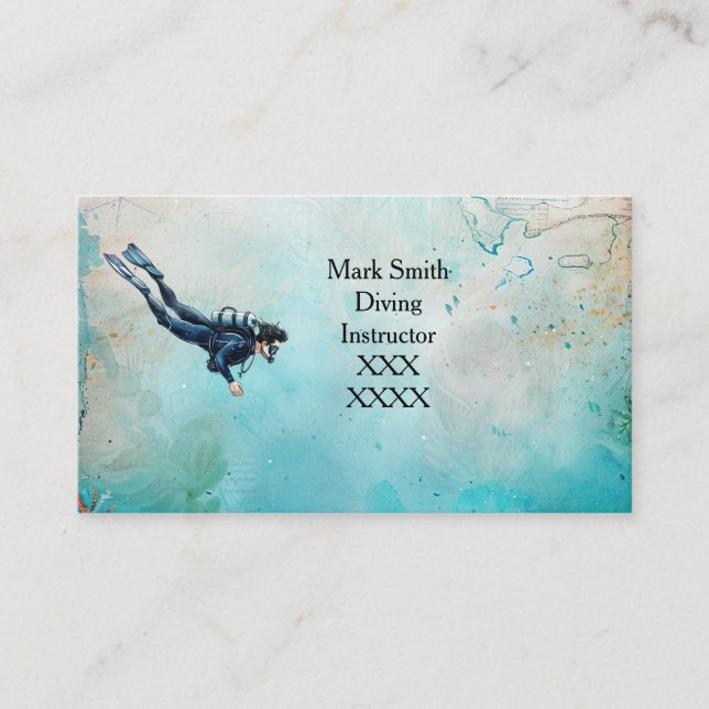 Scuba Diver Diving underwater  Visitenkarte (Vorderseite)
