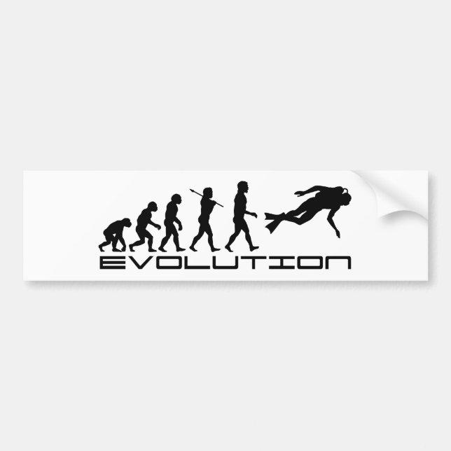 Scuba Diver Diving Water Sport Evolution Art Autoaufkleber (Vorne)