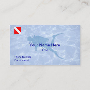 Scuba Diver Down Business Card Visitenkarte