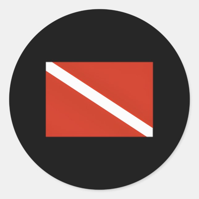 Scuba Diver Down Flag Runder Aufkleber (Vorderseite)