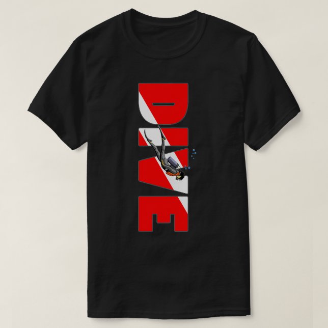 Scuba Diver Down Flag T-Shirt (Design vorne)
