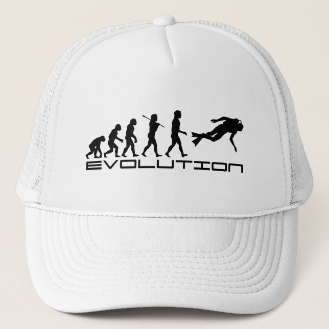 Scuba Diver Evolution Deep Sea Sports Trucker Hat Truckerkappe (Vorderseite)