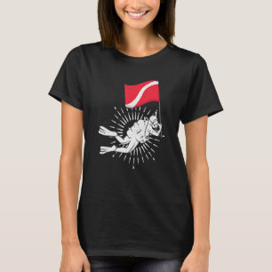 Scuba Diver Flag Ozean schwimmen Unterwasser Tauch T-Shirt