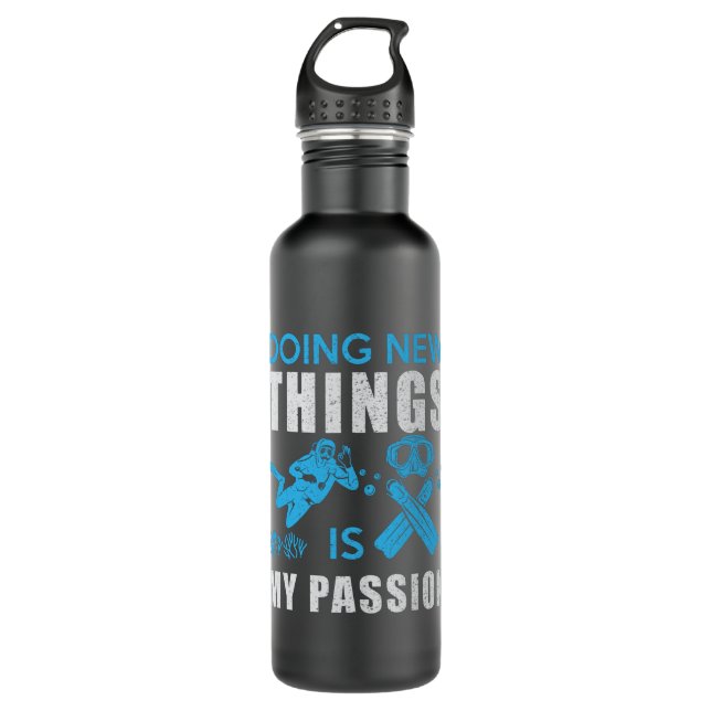 Scuba Diver Funny Dive Slogan Edelstahlflasche (Vorderseite)