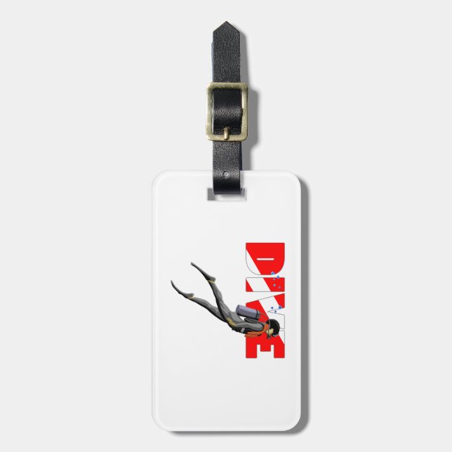 SCUBA Diver Gepäckanhänger (Vorderseite vertikal)