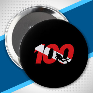 Scuba Diver Gift - 100. Dive Down - Scuba Button