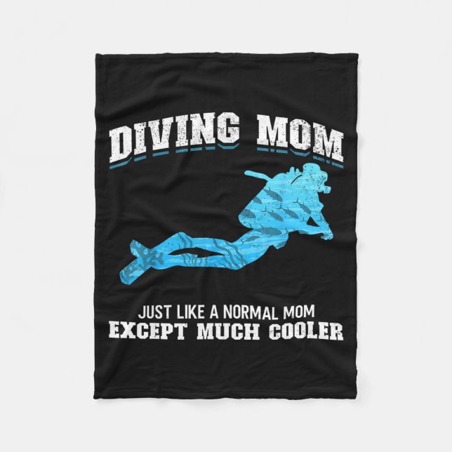 Scuba Diver Girl Diving Mom Just Like A Normal Dad Fleecedecke (Vorderseite)