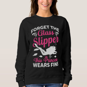 Scuba Diver Girl Vergessen Glas Slipper Princ Sweatshirt