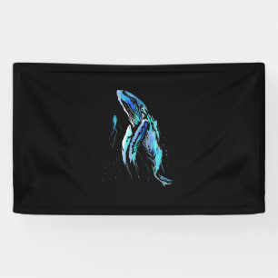 Scuba Diver Humpback Wal Schwimmen Geschenk Banner