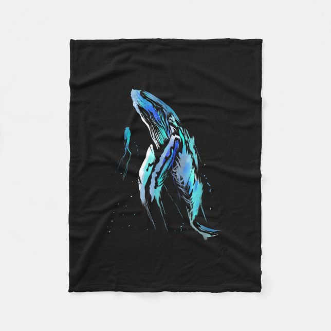 Scuba Diver Humpback Wal Schwimmen Geschenk Fleecedecke (Vorderseite)