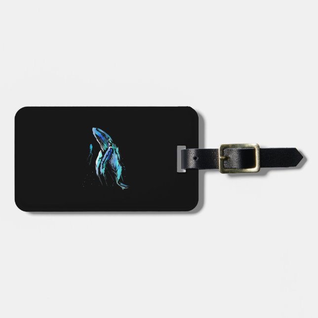 Scuba Diver Humpback Whale Schwimmen Geschenk Gepäckanhänger (Vorderseite horizontal)