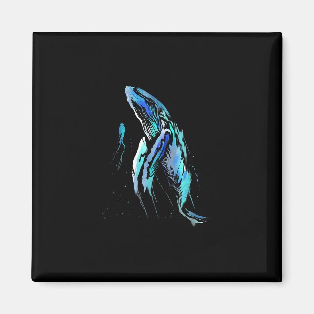 Scuba Diver Humpback Whale Schwimmen Geschenk Magnet (Vorne)
