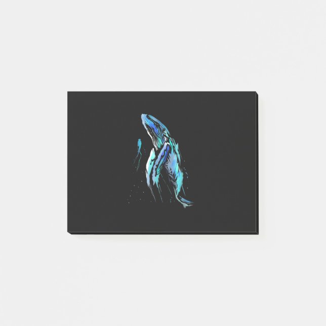 Scuba Diver Humpback Whale Schwimmen Geschenk Post-it Klebezettel (Vorderseite)
