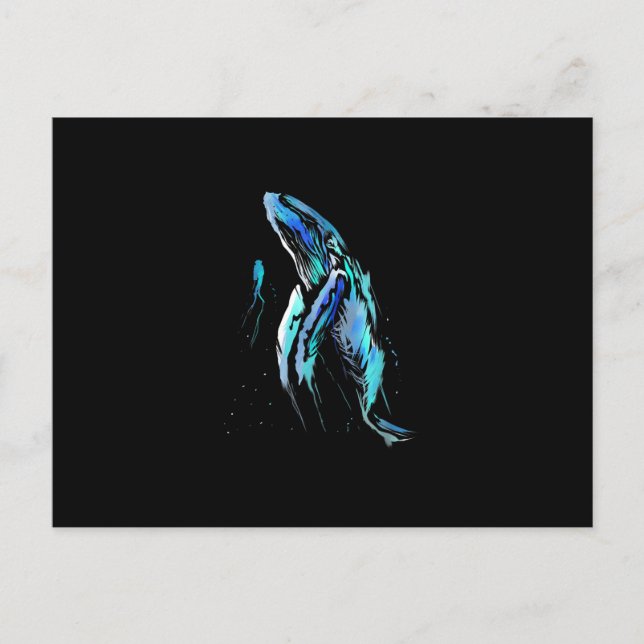 Scuba Diver Humpback Whale Schwimmen Geschenk Postkarte (Vorderseite)