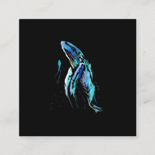Scuba Diver Humpback Whale Schwimmen Geschenk Quadratische Visitenkarte