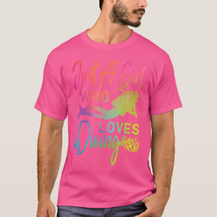 Scuba Diver Just a Girl Wer Lieben Tauchen T-Shirt