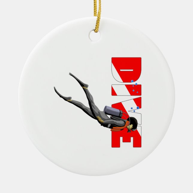 SCUBA Diver Keramik Ornament (Vorne)