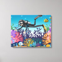 Scuba Diver Leinwanddrucke