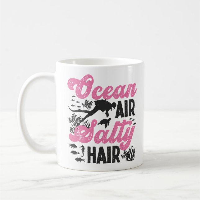Scuba Diver Ocean Air Salty Hair Kaffeetasse (Links)