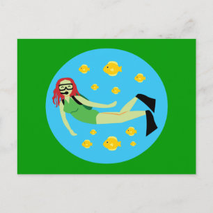 Scuba Diver Postkarte
