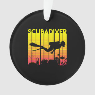 Scuba Diver Silhouette Tauchen Schwimmen Meerestau Ornament