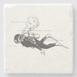 Scuba Diver Steinuntersetzer