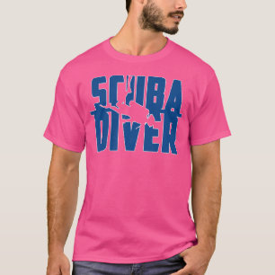 Scuba Diver Text mit Diver Silhouett T-Shirt