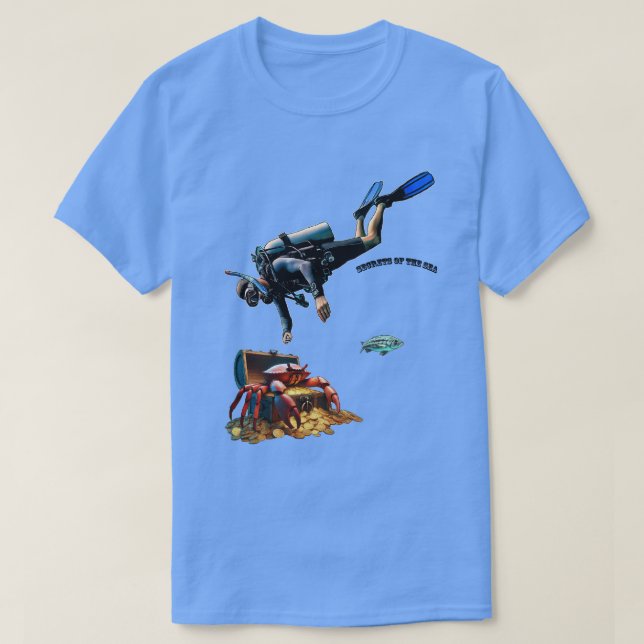 SCUBA Diver und eine Schatztruhe von Goldmünzen UR T-Shirt (Design vorne)