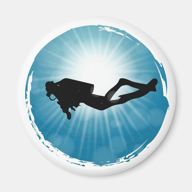 Scuba Diver Unterwasser-Lichtstrahl Magnet (Vorne)