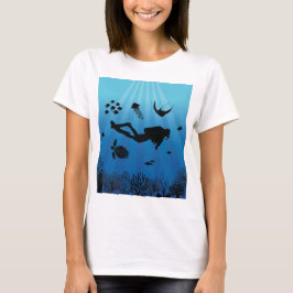 Scuba Diver Unterwasser-Meereswelt T-Shirt