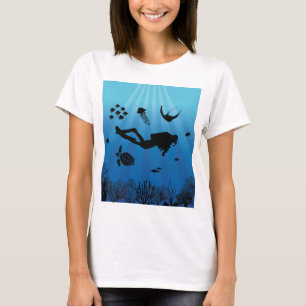 Scuba Diver Unterwasser-Meereswelt T-Shirt