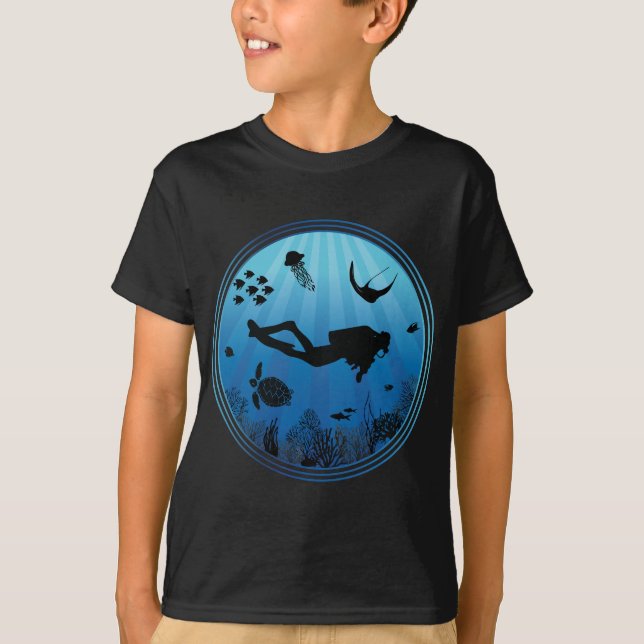 Scuba Diver Unterwasser T-Shirt (Vorderseite)