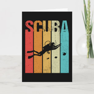 Scuba Diver Vintag Retro Karte