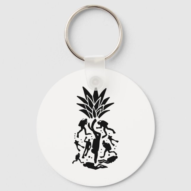 Scuba Divers Ananas Schlüsselanhänger (Vorderseite)
