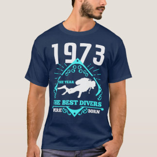 Scuba Diving 1973 Geburtstag Diver Geschenk T-Shirt
