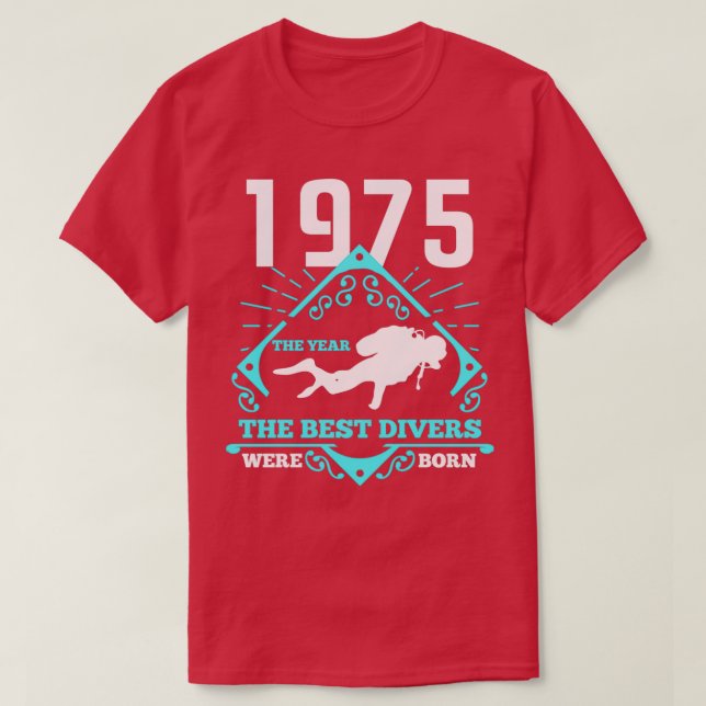 Scuba Diving 1975 Geburtstag Diver Geschenk T-Shirt (Design vorne)