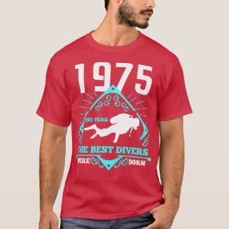 Scuba Diving 1975 Geburtstag Diver Geschenk T-Shirt