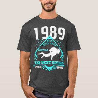 Scuba Diving 1989 Geburtstag Diver Geschenk T-Shirt