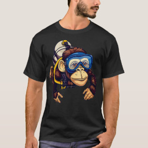 Scuba Diving Affe Niedlicher Affe in Scuba Diving T-Shirt