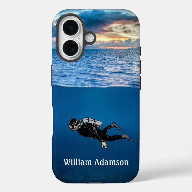 Scuba Diving at Sunset personalisieren Case-Mate iPhone Hülle (Rückseite)