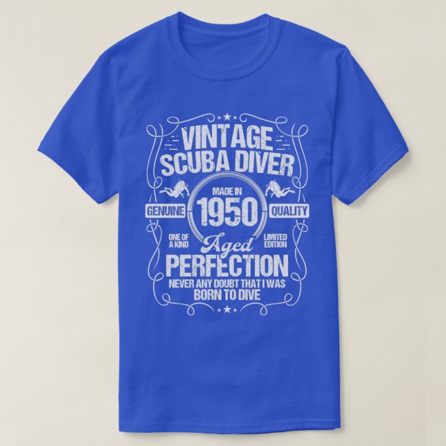 Scuba Diving Birthday Idea 1950 Scuba Diver T-Shirt (Design vorne)